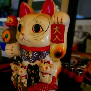 Antique Japanese Neko Money Bank